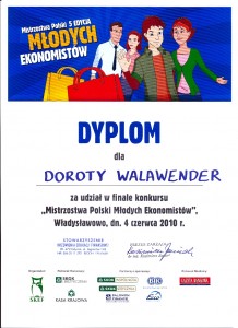 Dorota w FinaleMłodych Ekonomistów